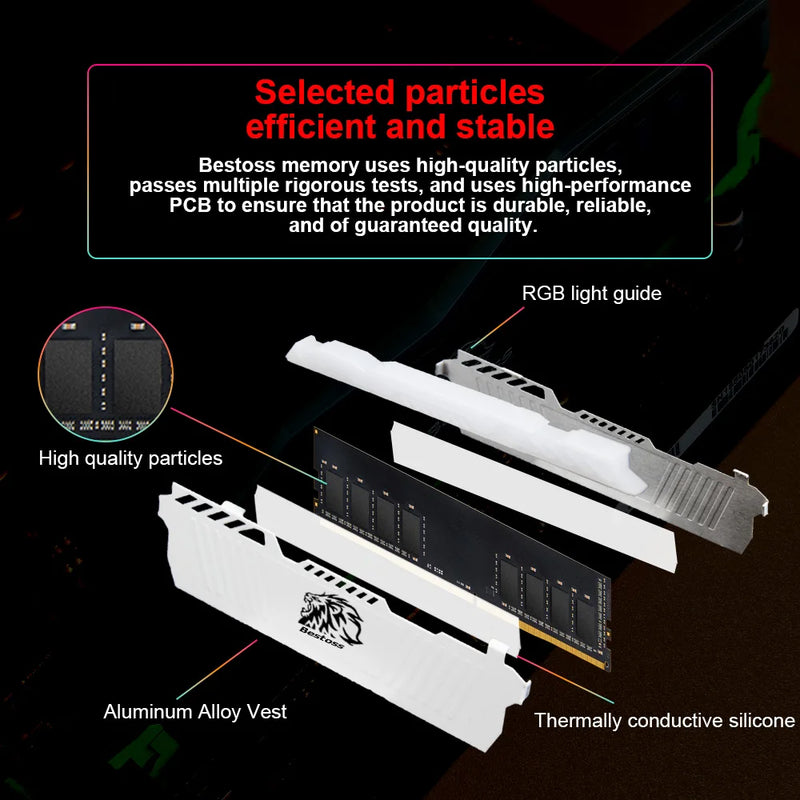 Memória RAM Bestoss DDR4 RGB