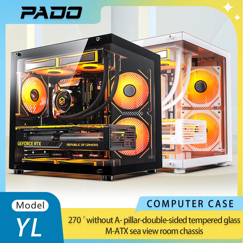 Gabinete Gamer PADO – Transparente, Visão 270°