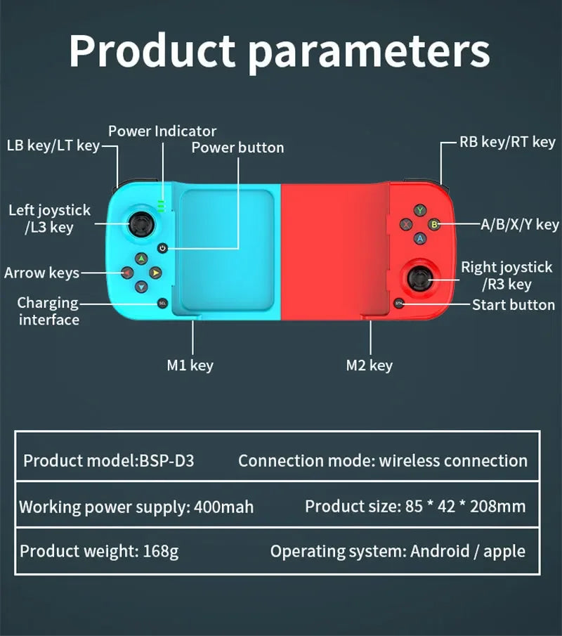 Controle Gamepad D3 para Celular