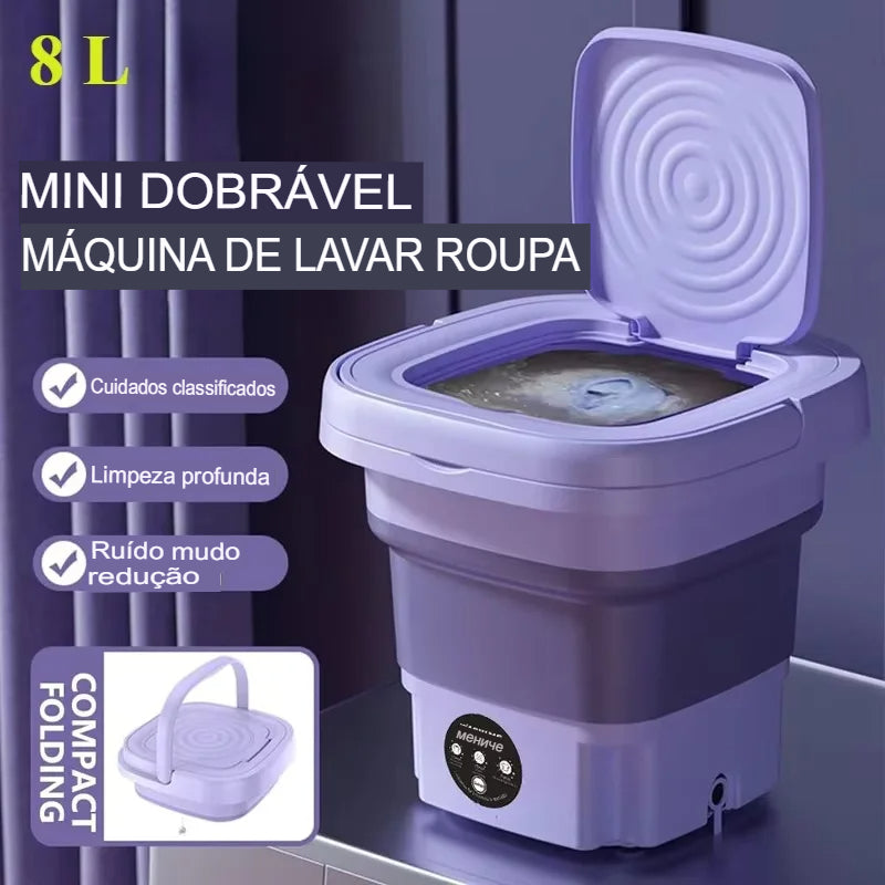 Mini Máquina de Lavar Portátil Dobrável – 8L